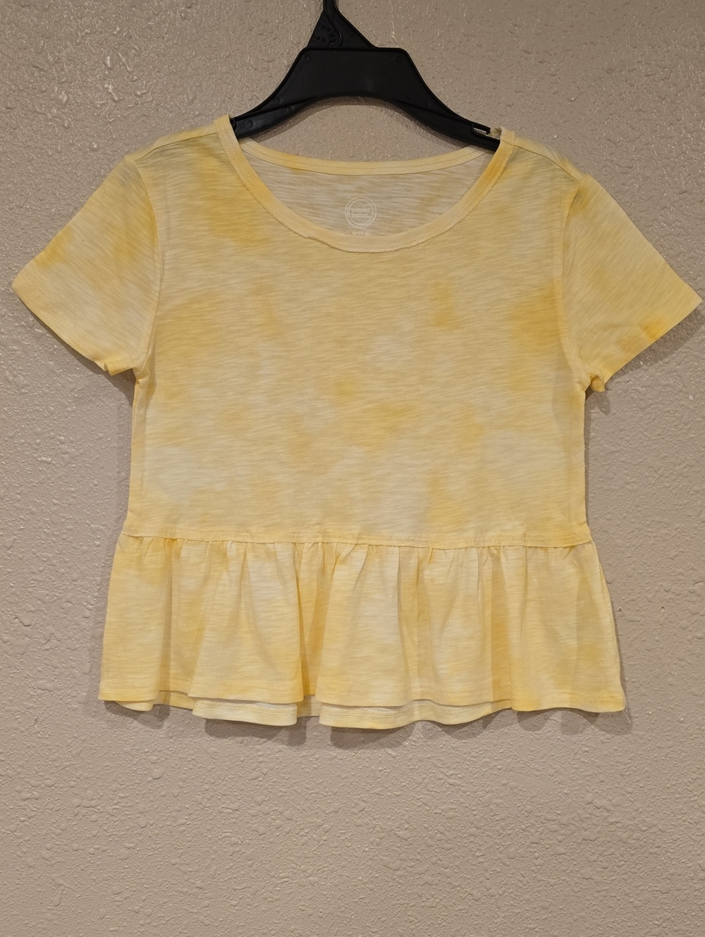 wonder nation - Yellow Peplum Short Sleeve Top Size Medium